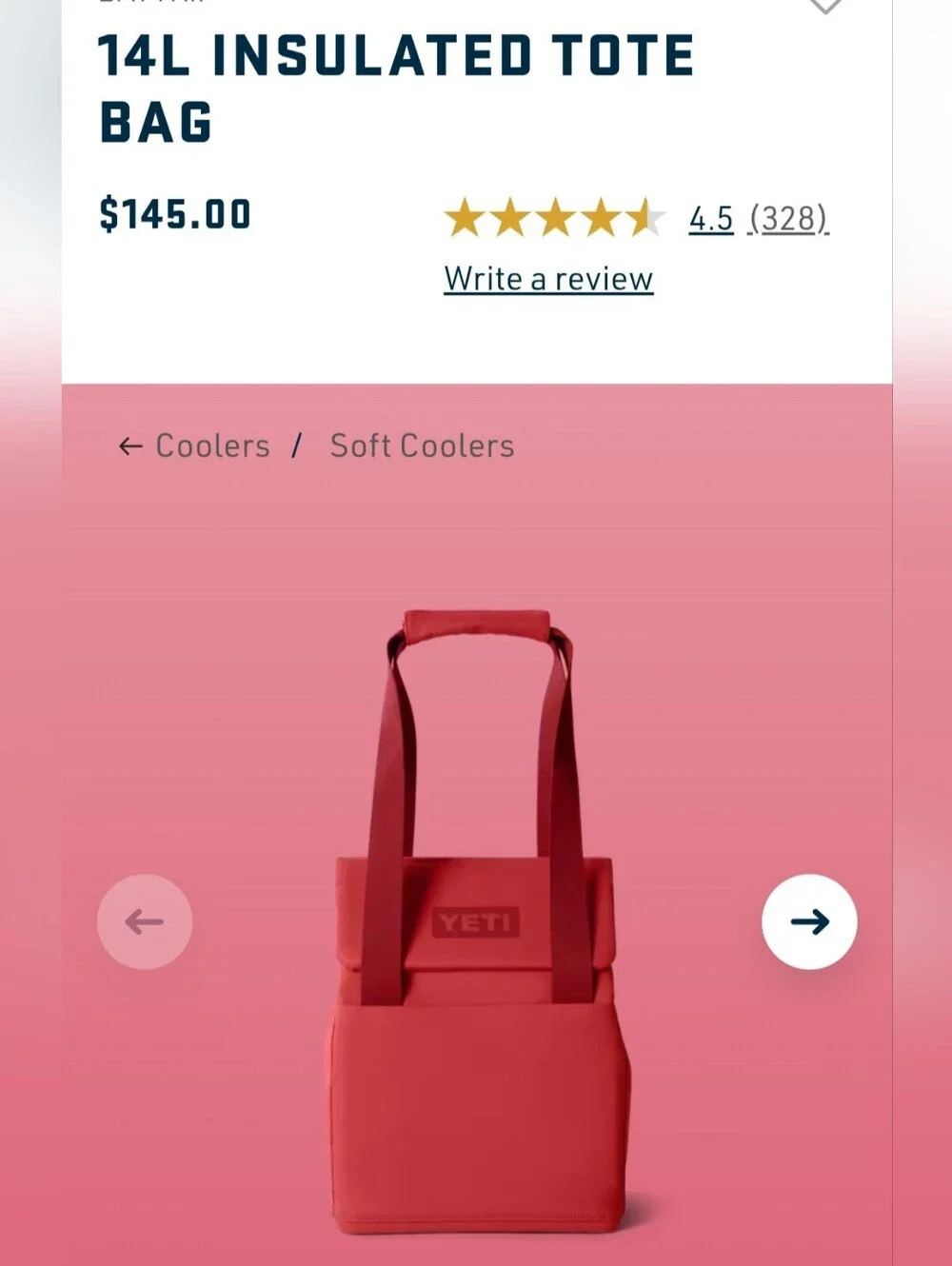 Yeti 14L RESCUE RED Insulated Tote - Picture 7 of 7